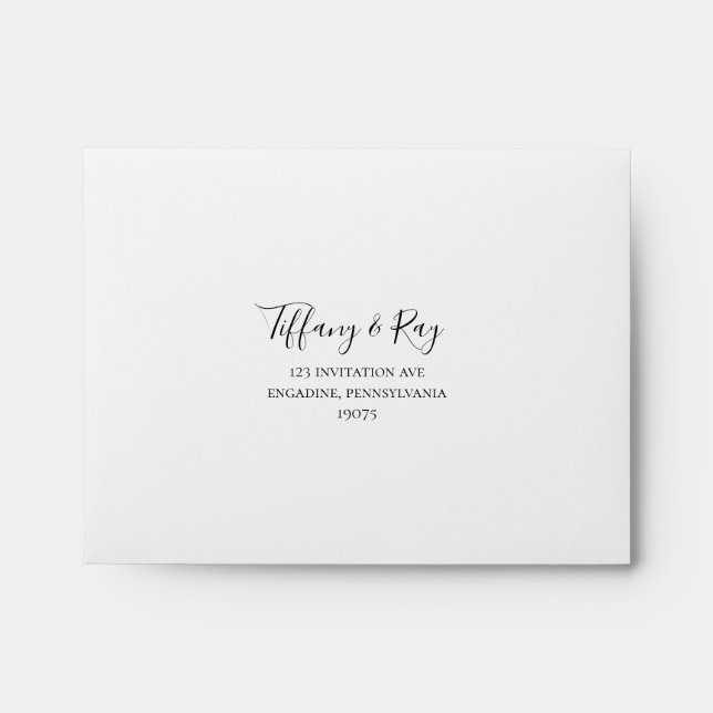 Simple Elegant Self Addressed RSVP Envelope (Front)