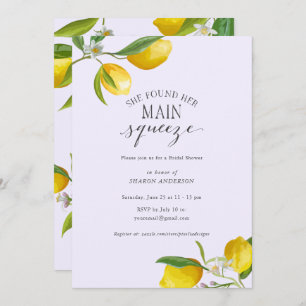 Simple elegant She found her main squeeze Bridal   Invitation