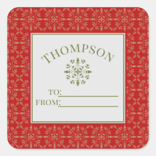 Simple Elegant Snowflake Classic Holiday to from Square Sticker