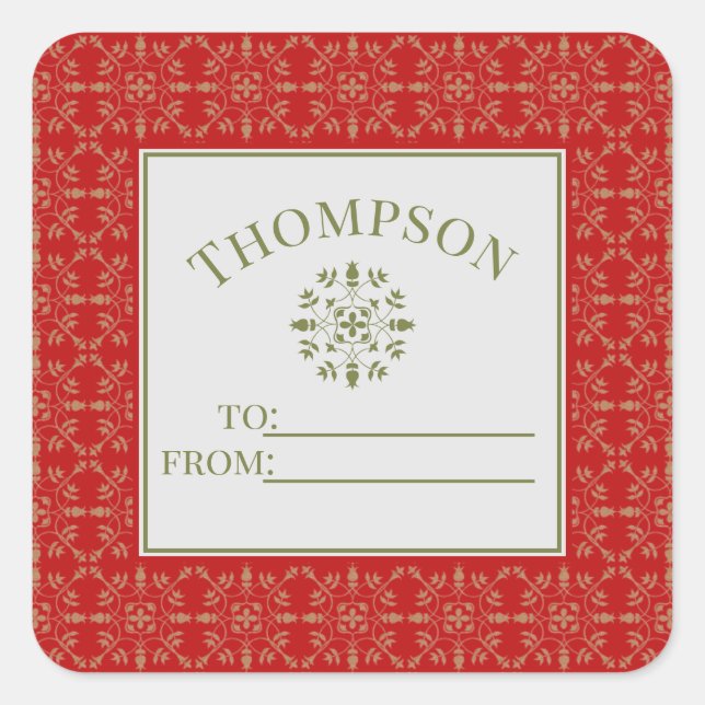 Simple Elegant Snowflake Classic Holiday to from Square Sticker (Front)