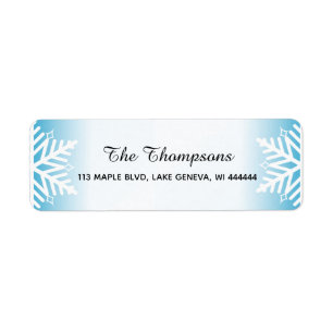 Simple Elegant Snowflakes Blue Gradient