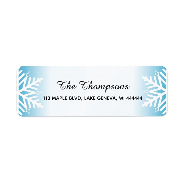 Simple Elegant Snowflakes Blue Gradient (Front)