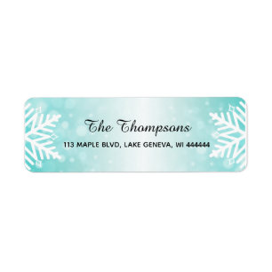 Simple Elegant Snowflakes Teal Gradient