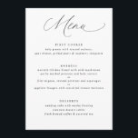 Simple Elegant Soft Calligraphy Wedding Menu<br><div class="desc">Simple and Elegant Wedding Menu: This soft romantic wedding menu features elegant calligraphy and fonts.</div>