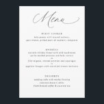 Simple Elegant Soft Calligraphy Wedding Menu<br><div class="desc">Simple and Elegant Wedding Menu: This soft romantic wedding menu features elegant calligraphy and fonts.</div>