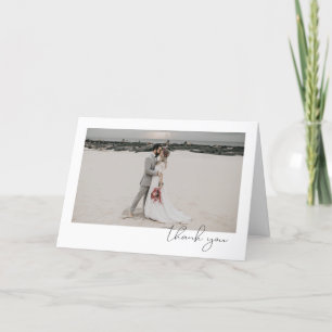 Simple Elegant Sophisticated Minimal Photo Wedding Thank You Card