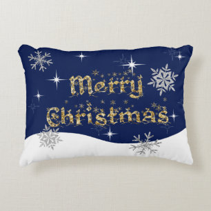 Simple Elegant Sparkling Christmas Glitter Sparkle Accent Pillow