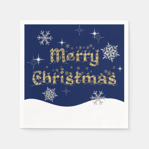 Simple Elegant Sparkling Christmas Glitter Sparkle Napkin