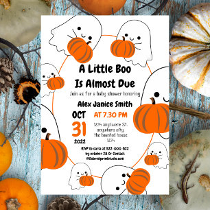 Simple Elegant Spooky Ghost, Halloween Baby Shower Invitation
