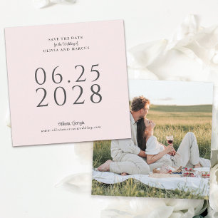 Simple Elegant Square Save the Date with Photo