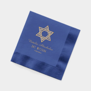 Simple Elegant Star of David #1 Bat Bar Mitzvah Foil Napkins