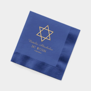 Simple Elegant Star of David #4 Bat Bar Mitzvah Foil Napkins