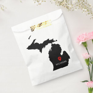 Simple Elegant State of Michigan Wedding Favour Bag