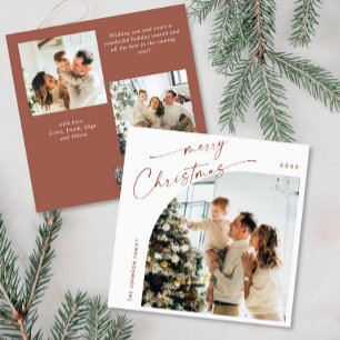 Simple Elegant Stylish 3 PHOTO Christmas Greeting Holiday Card