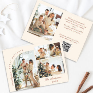Simple Elegant Stylish 5 PHOTO Christmas Greeting Holiday Card