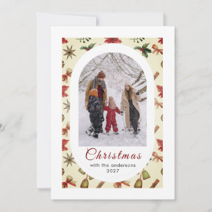 Simple Elegant Stylish Christmas family photo Holiday Card