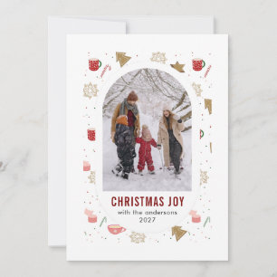 Simple Elegant Stylish Christmas family photo Holiday Card