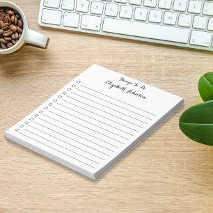 Simple Elegant Stylish Lined Checklist To Do List Notepad