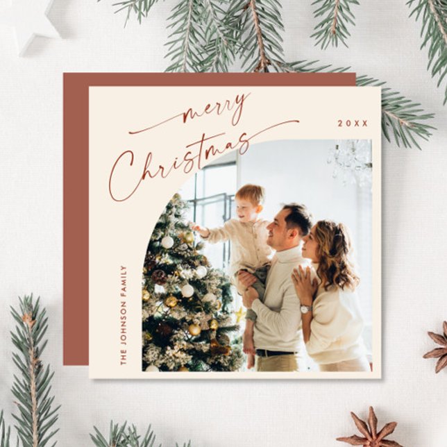Simple Elegant Stylish PHOTO Christmas Greeting Holiday Card (Creator Uploaded)