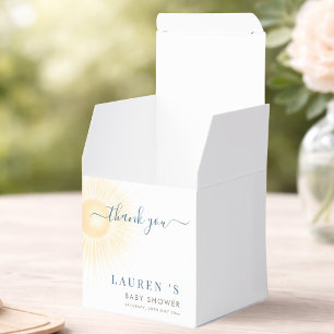 Simple Elegant Sun Sunshine Baby Shower Thank You Favor Box