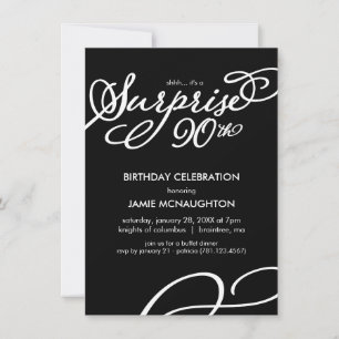 Simple, Elegant Surprise 90e Invitation anniversai