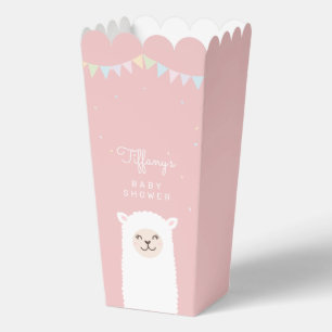 Simple Elegant Sweet Alpaca Llama Girl Baby Shower Favor Box