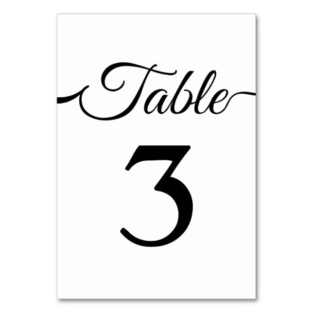 Simple Elegant Table Numbers  (Front)