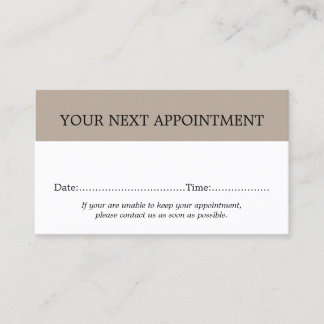 Simple Elegant Taupe Golden Yellow Salon Appointment Card