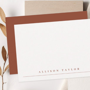 Simple Elegant Terracotta Custom Name Card