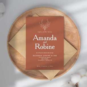 Simple Elegant Terracotta Wedding Invitation
