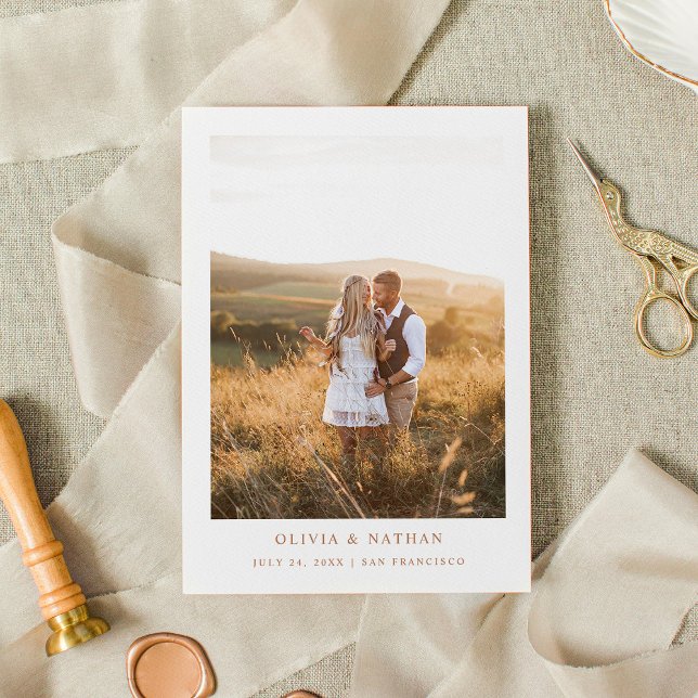 Simple Elegant Text and Photo | Boho Save The Date Magnetic Invitation (Creator Uploaded)