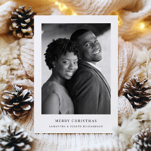 Simple Elegant Text and Photo   Merry Christmas Holiday Card