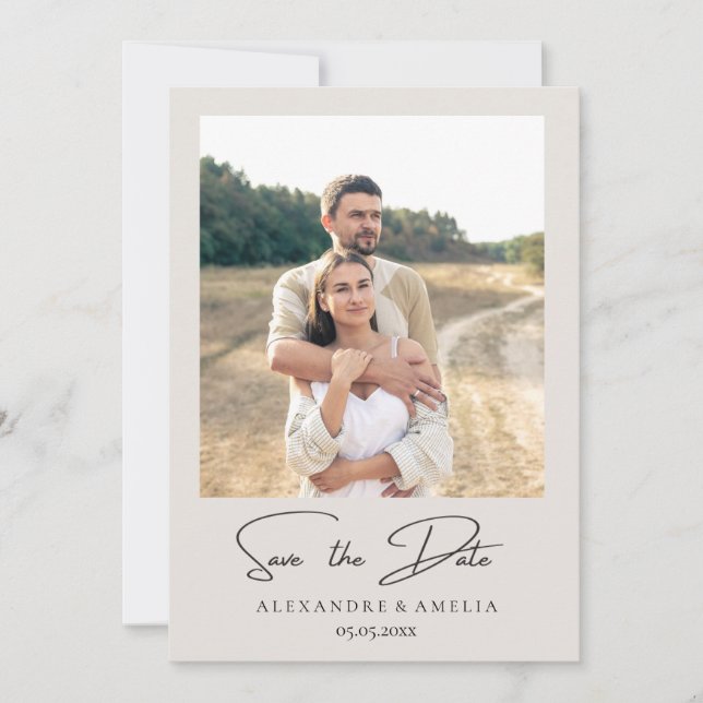 Simple Elegant Text and Photo | Save The Date (Front)