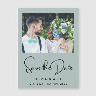 Simple Elegant Text and Photo Save The Date Magnetic Invitation
