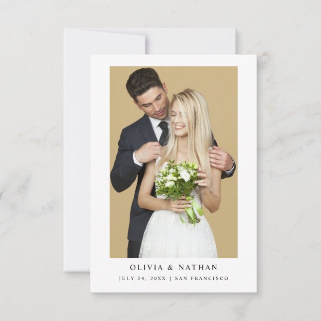 Simple Elegant Text and Photo | Wedding Save The D Save The Date (Front)