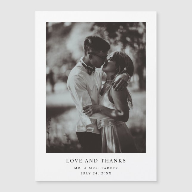 Simple Elegant Text and Photo | Wedding Thank You (Front)