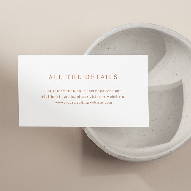 Simple Elegant Text | Boho Wedding Details Enclosure Card (Creator Uploaded)