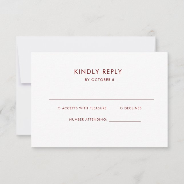  Simple Elegant Text | Boho Wedding RSVP Card (Front)