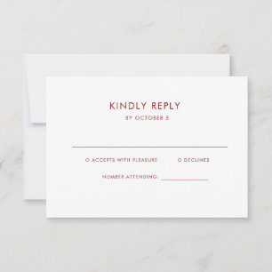 Simple Elegant Text Boho Wedding RSVP Card