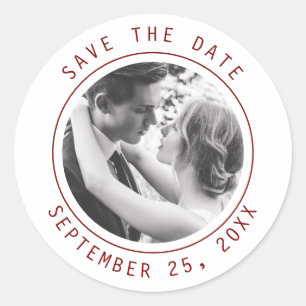 Simple Elegant Text & Photo   QR Code Wedding Classic Round Sticker