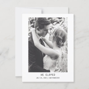 Simple Elegant Text & Photo Wedding Announcement Postcard