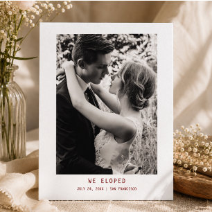 Simple Elegant Text & Photo Wedding Announcement Postcard