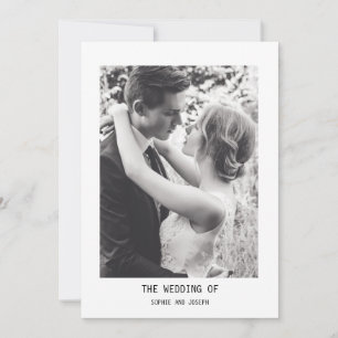 Simple Elegant Text & Photo Wedding Invitation
