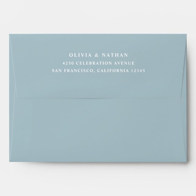 Simple Elegant Text | Powder Blue Envelope (Back (Top Flap))