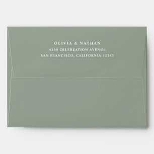 Simple Elegant Text   Sage Green Envelope