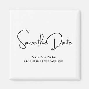 Simple Elegant Text Save The Date Magnet