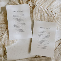 Simple Elegant Text | Wedding Guest Details
