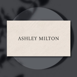 Simple Elegant Texture Beige Consultant Business Card