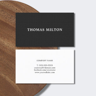 Simple Elegant Texture Black White Consultant Business Card