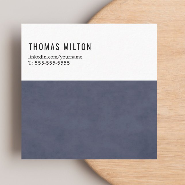 Simple Elegant Texture Blue White Consultant Square Business Card (Creator Uploaded)